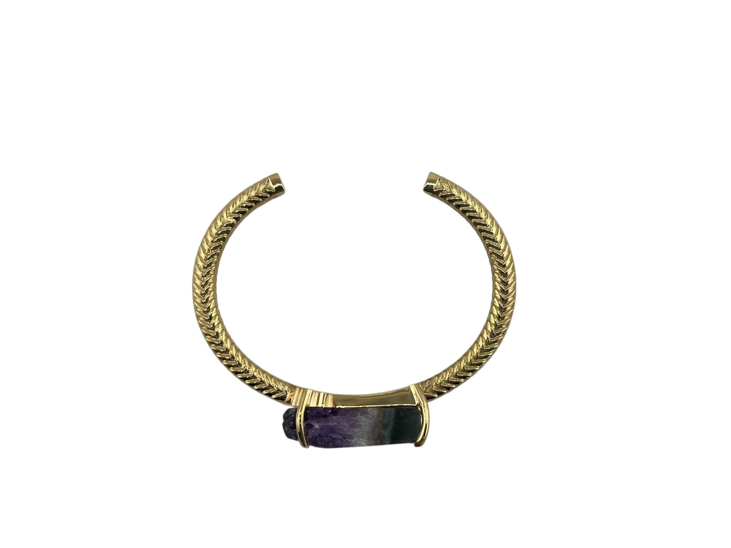 Evolution — Amethyst Gold Bracelet